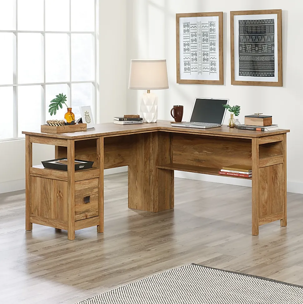 Sauder® Cannery Bridge 59"W L-Shaped Corner Desk, Sindoori Mango