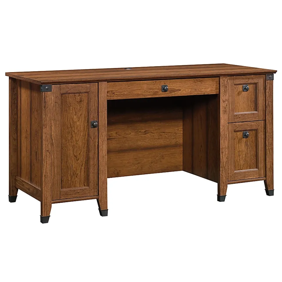 Sauder® Carson Forge 60"W Computer Desk, Washington Cherry
