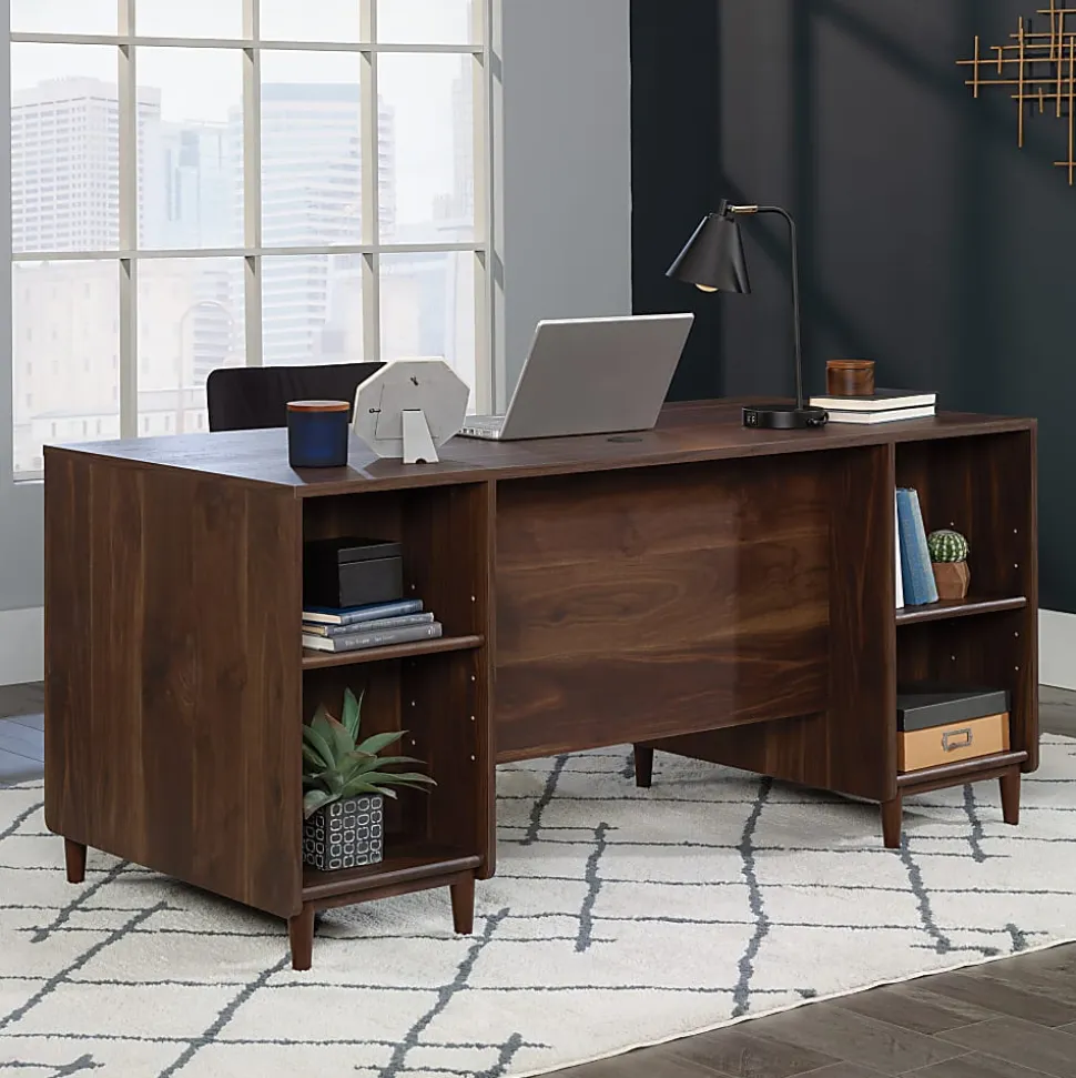 Sauder® Clifford Place 66"W Double Pedestal Executive Computer Desk, Grand Walnut®