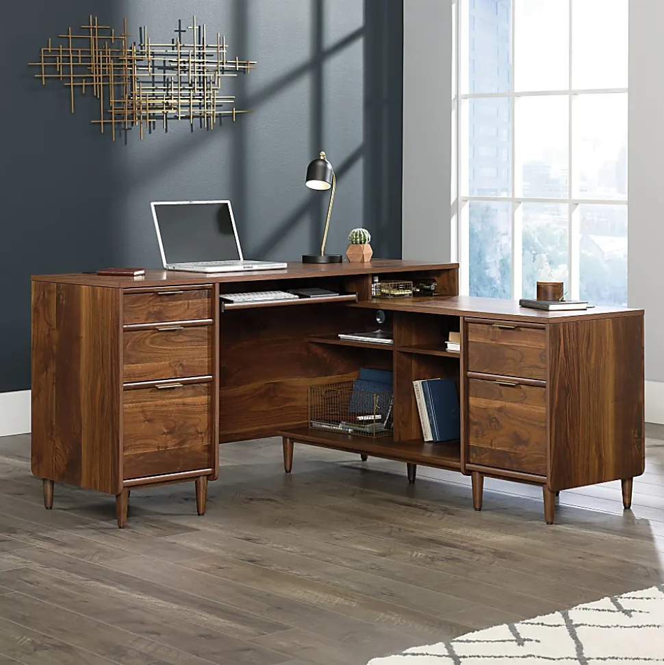 Sauder® Clifford Place 59"W L-Shaped Corner Desk, Grand Walnut