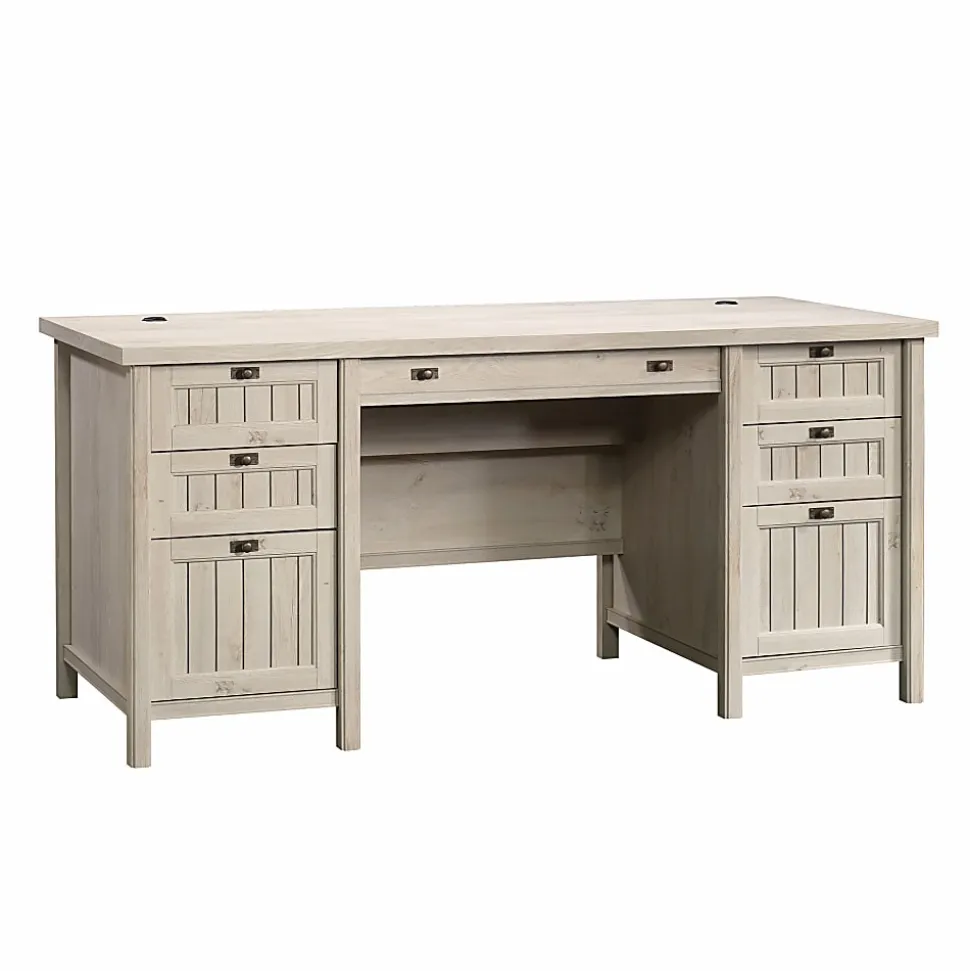 Sauder® Costa 66"W Executive Computer Desk, Chalked Chestnut