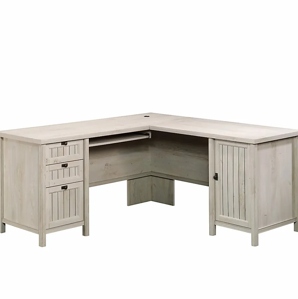 Sauder® Costa 65"W L-Shaped Corner Desk, Chalked Chestnut