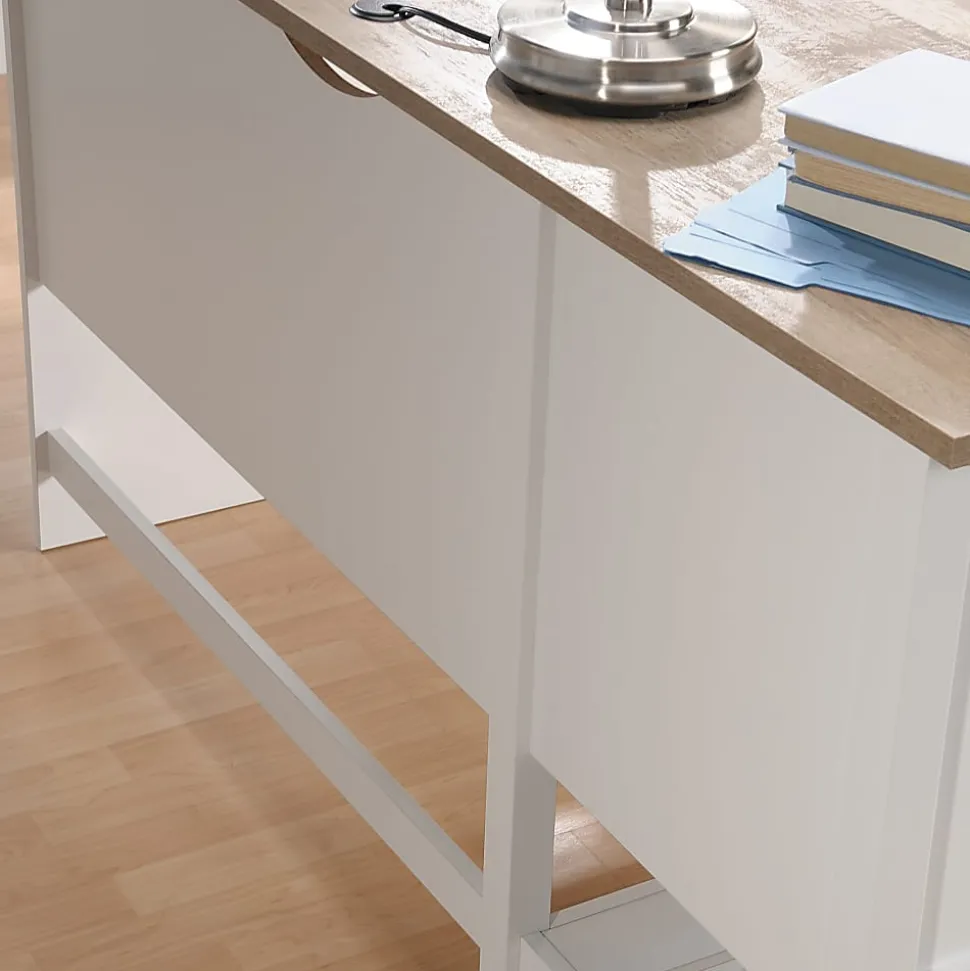 Sauder® Cottage Road 65"W L-Shaped Corner Desk, Soft White/Oak