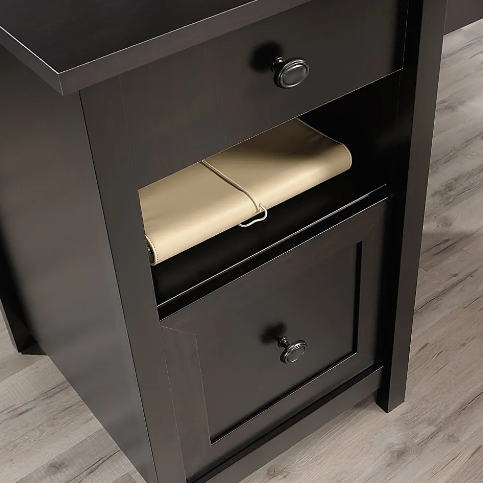 Sauder® County Line 61"W L-Shaped Office Computer Desk With File Drawer, Estate Black