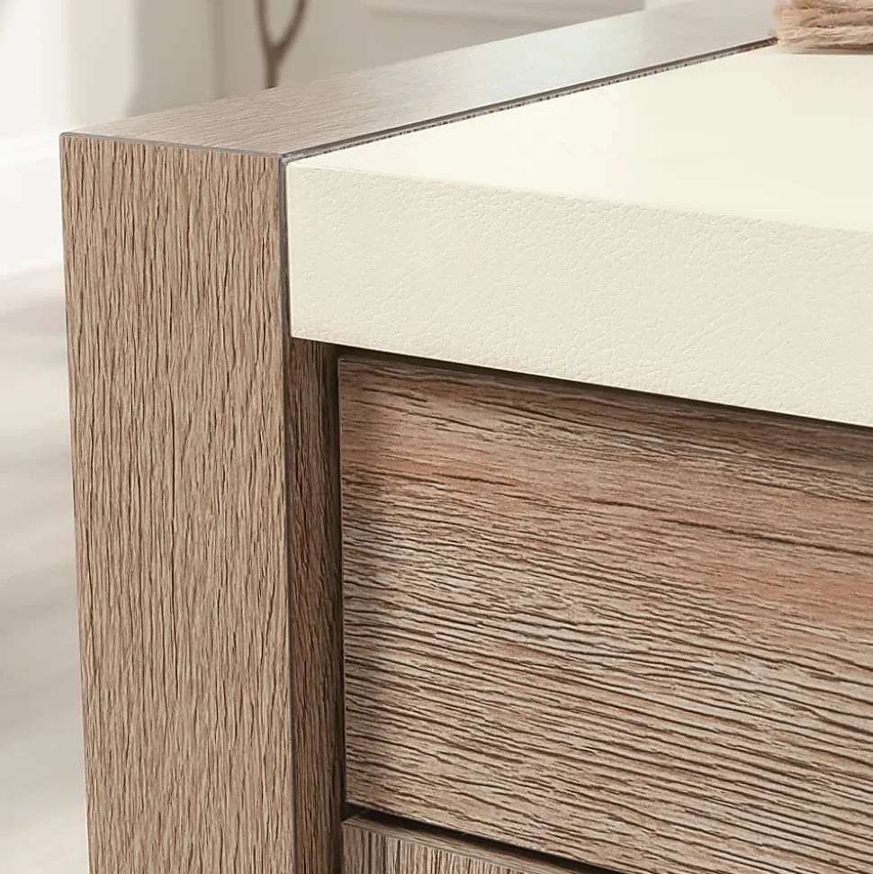 Sauder® Dixon City 33"W Computer Desk Cabinet With Storage, Brushed Oak™/Pebble White™