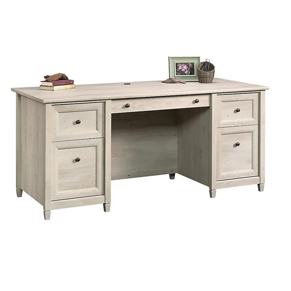 Sauder® Edge Water 66"W Executive Computer Desk, Chalked Chestnut