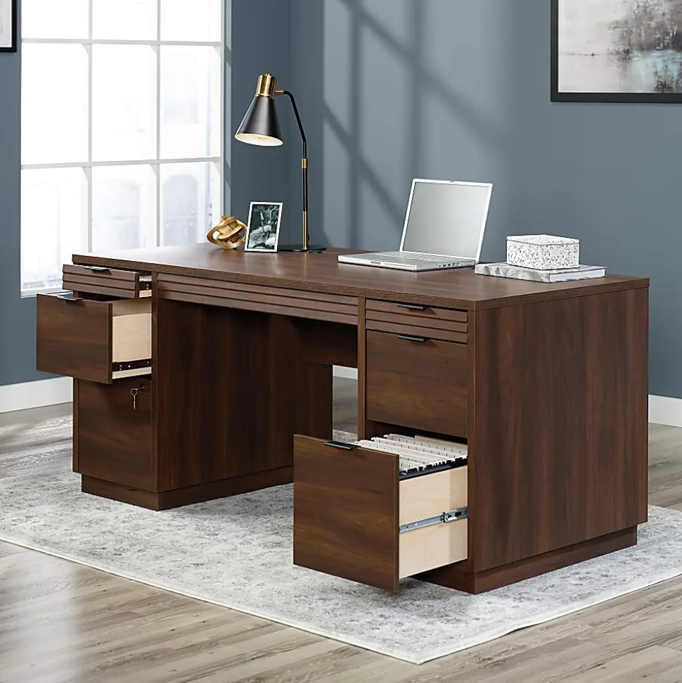 Sauder® Englewood 66"W Executive Computer Desk, Spiced Mahogany