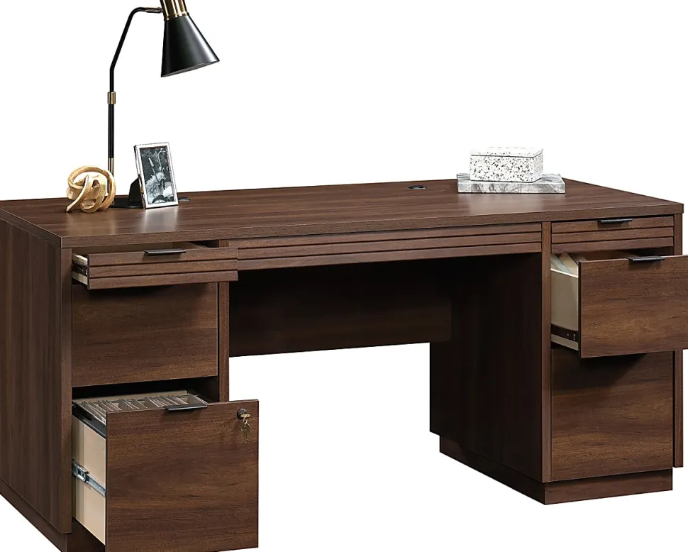 Sauder® Englewood 66"W Executive Computer Desk, Spiced Mahogany