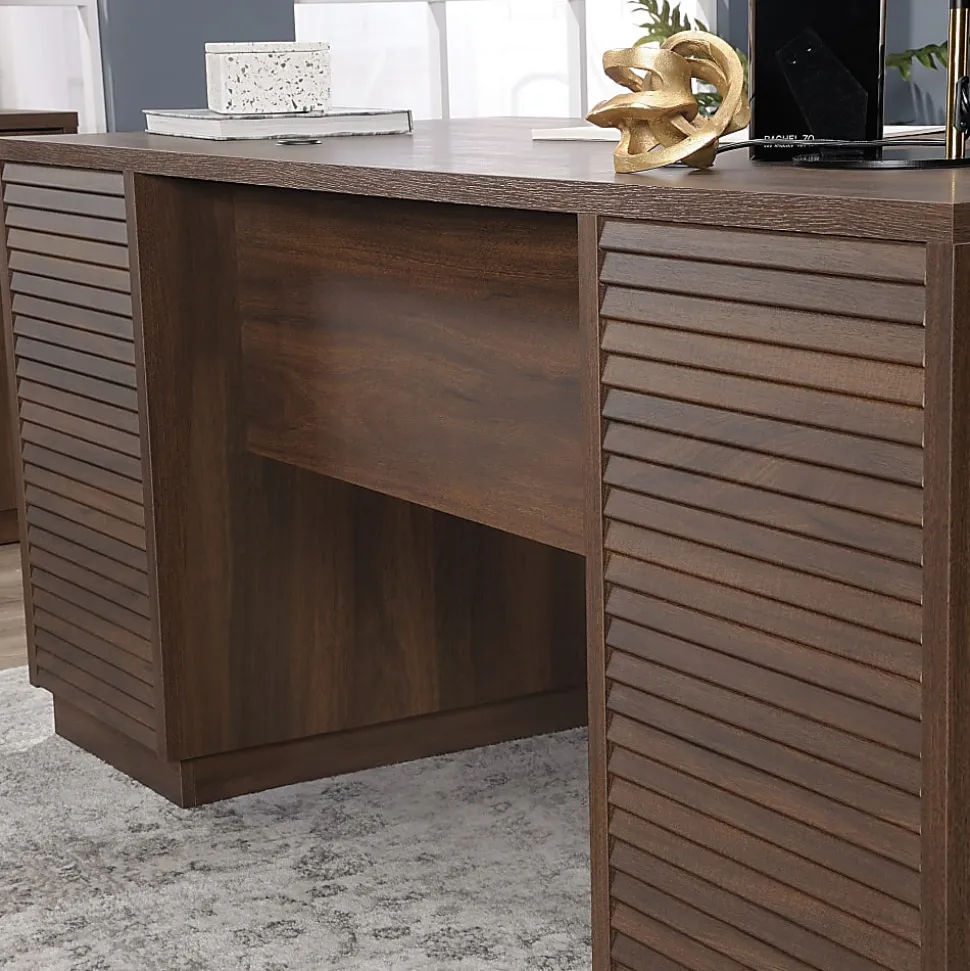 Sauder® Englewood 66"W Executive Computer Desk, Spiced Mahogany
