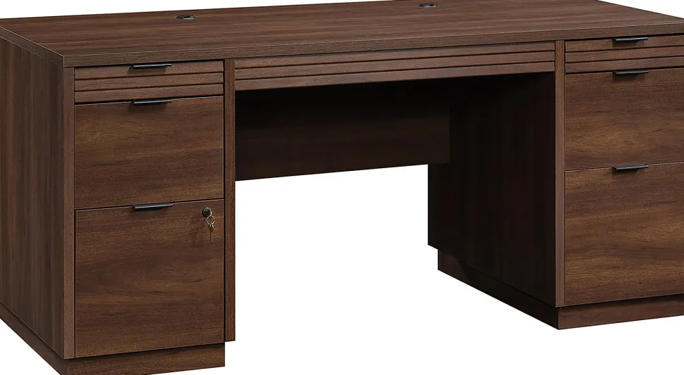 Sauder® Englewood 66"W Executive Computer Desk, Spiced Mahogany