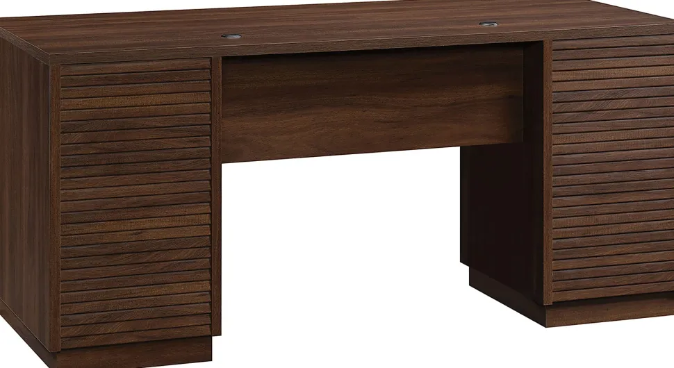 Sauder® Englewood 66"W Executive Computer Desk, Spiced Mahogany