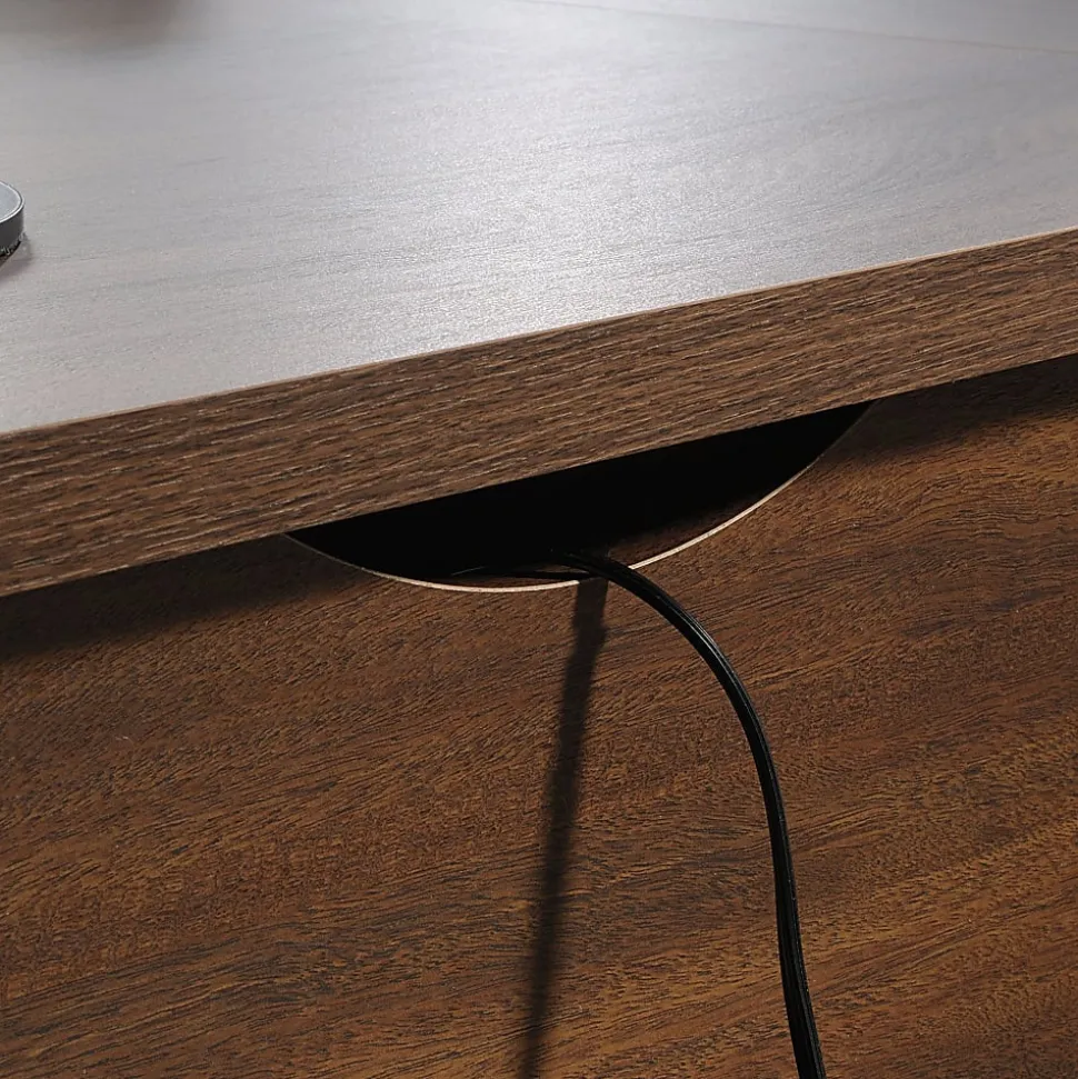 Sauder® Englewood 65"W L-Shaped Corner Desk, Spiced Mahogany