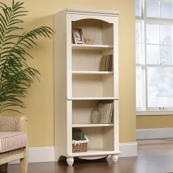 SauderĀ® Harbor View 73"H 5-Shelf Bookcase, Antiqued White