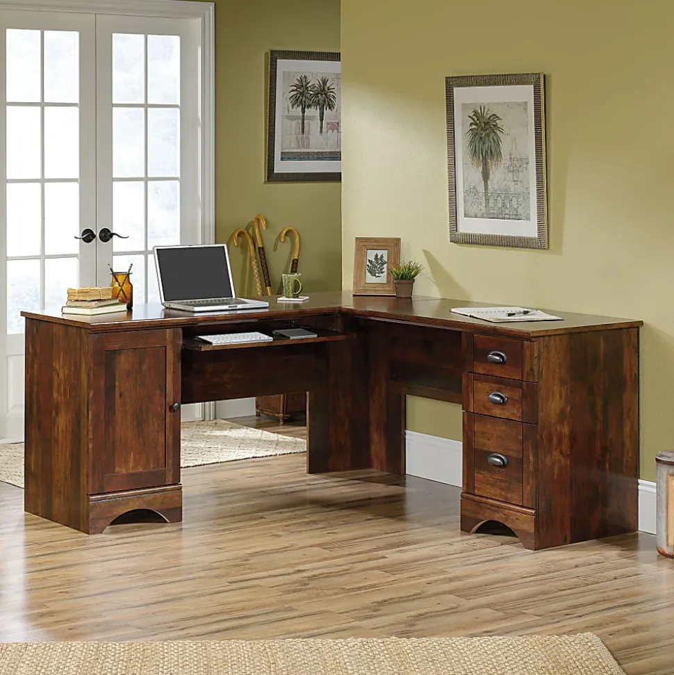Sauder® Harbor View 67"W Corner Desk, Curado Cherry