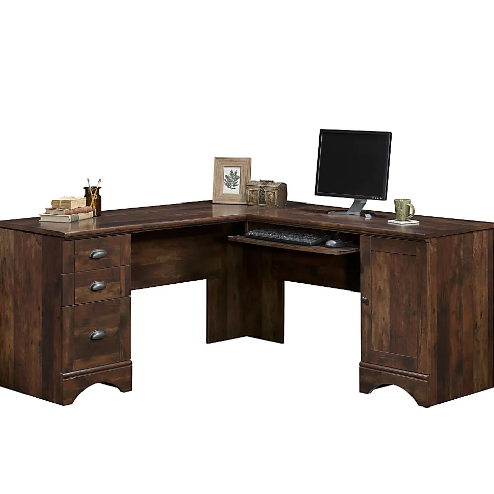 Sauder® Harbor View 67"W Corner Desk, Curado Cherry
