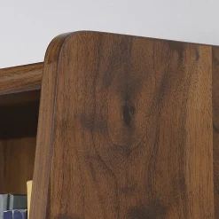 SauderĀ® Harvey Park 71"H 5-Shelf Bookcase With Doors, Grand Walnut