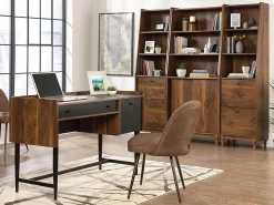 Sauder® Harvey Park 71"H 5-Shelf Bookcase With Doors, Grand Walnut