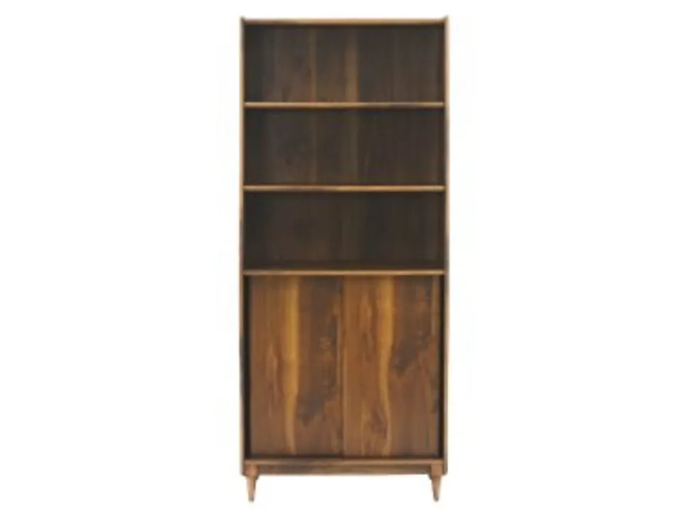 Sauder® Harvey Park 71"H 5-Shelf Bookcase With Doors, Grand Walnut