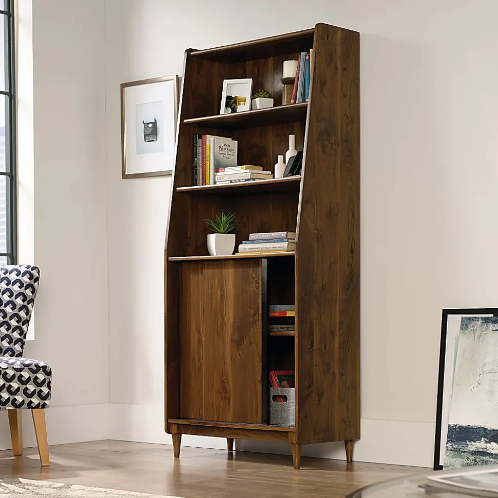 Sauder® Harvey Park 71"H 5-Shelf Bookcase With Doors, Grand Walnut