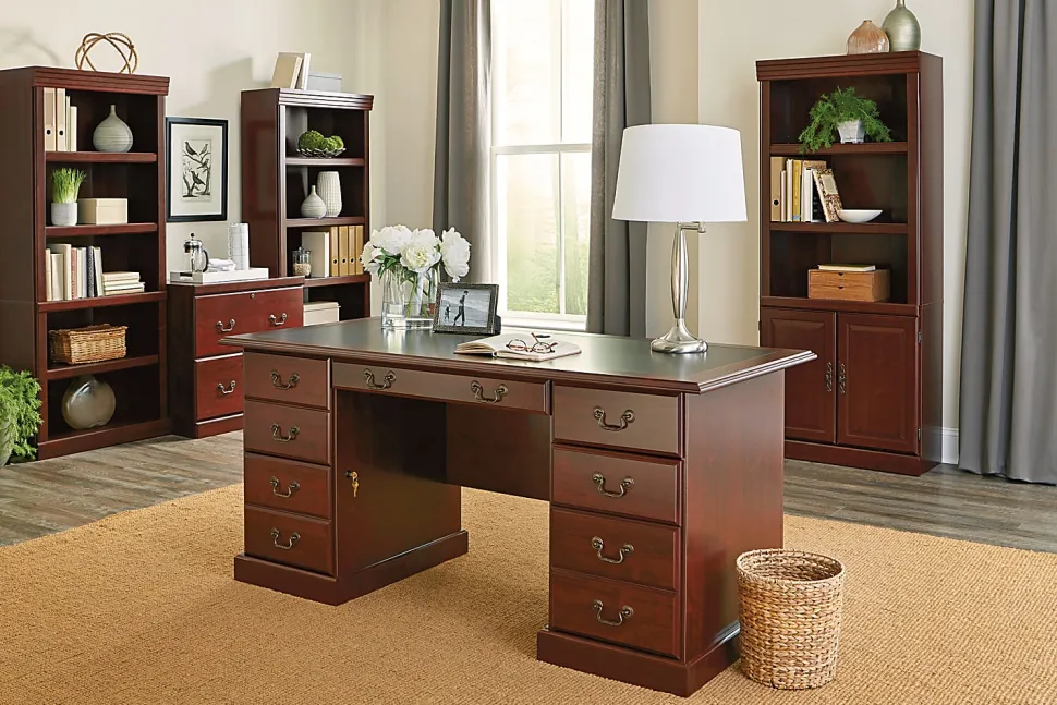 Sauder® Heritage Hill 72"H Bookcase, Open 5-Shelf, Classic Cherry