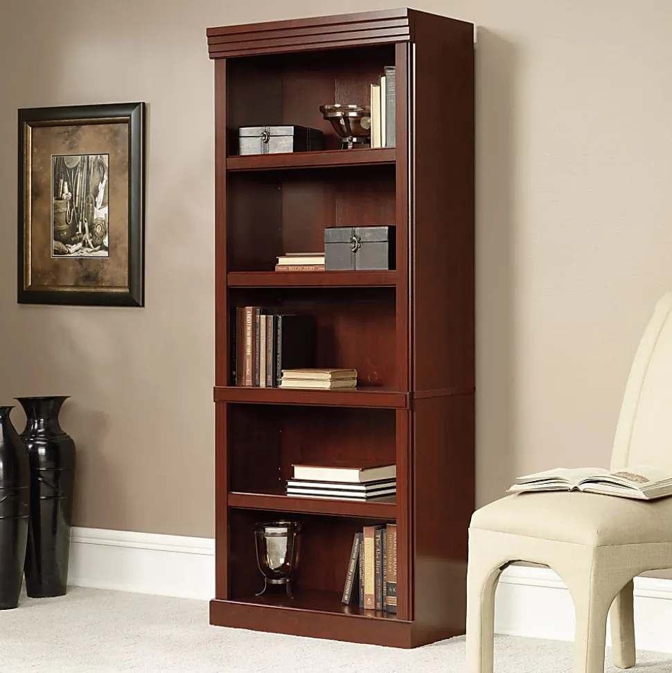 Sauder® Heritage Hill 72"H Bookcase, Open 5-Shelf, Classic Cherry