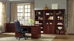 Sauder® Heritage Hill 71 1/4"H 3-Shelf Traditional Bookcase, Cherry/Dark Finish