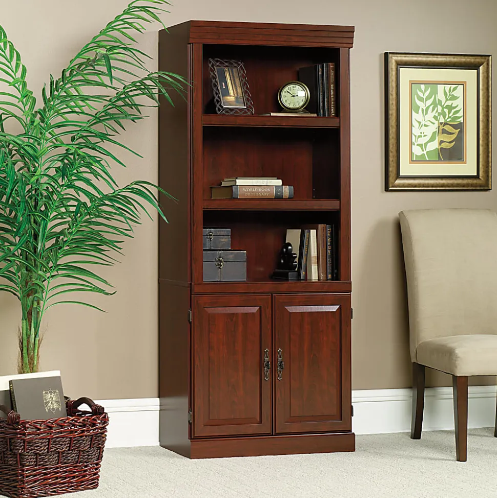 Sauder® Heritage Hill 71 1/4"H 3-Shelf Traditional Bookcase, Cherry/Dark Finish