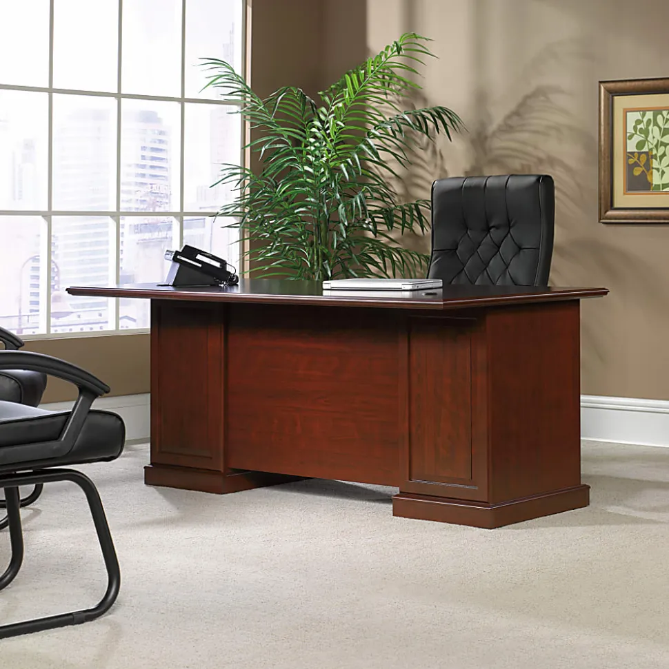 Sauder® Heritage Hill 71"W Executive Computer Desk, Classic Cherry