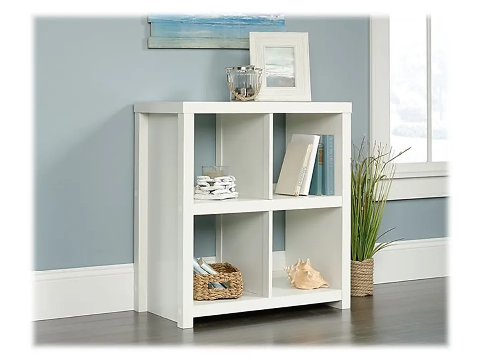 Sauder® HomePlus 33"H Cube Storage Bookcase, 4 Shelves, White