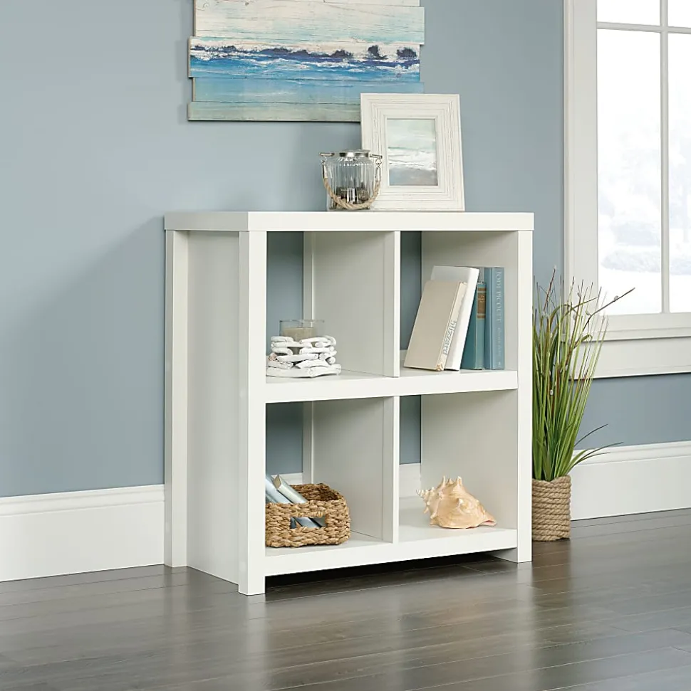 Sauder® HomePlus 33"H Cube Storage Bookcase, 4 Shelves, White