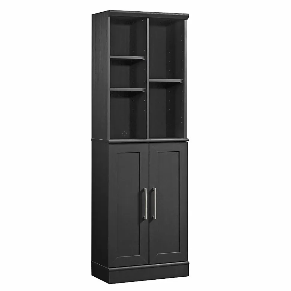 Sauder HomePlus Modern 24"W Storage Cabinet With Adjustable Doors, Raven Oak®