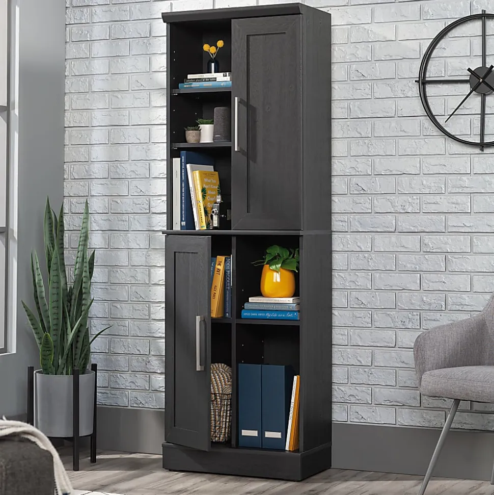 Sauder HomePlus Modern 24"W Storage Cabinet With Adjustable Doors, Raven Oak®