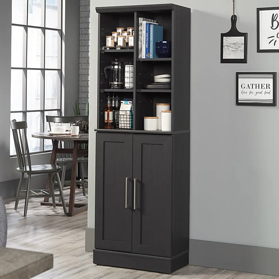 Sauder HomePlus Modern 24"W Storage Cabinet With Adjustable Doors, Raven Oak®