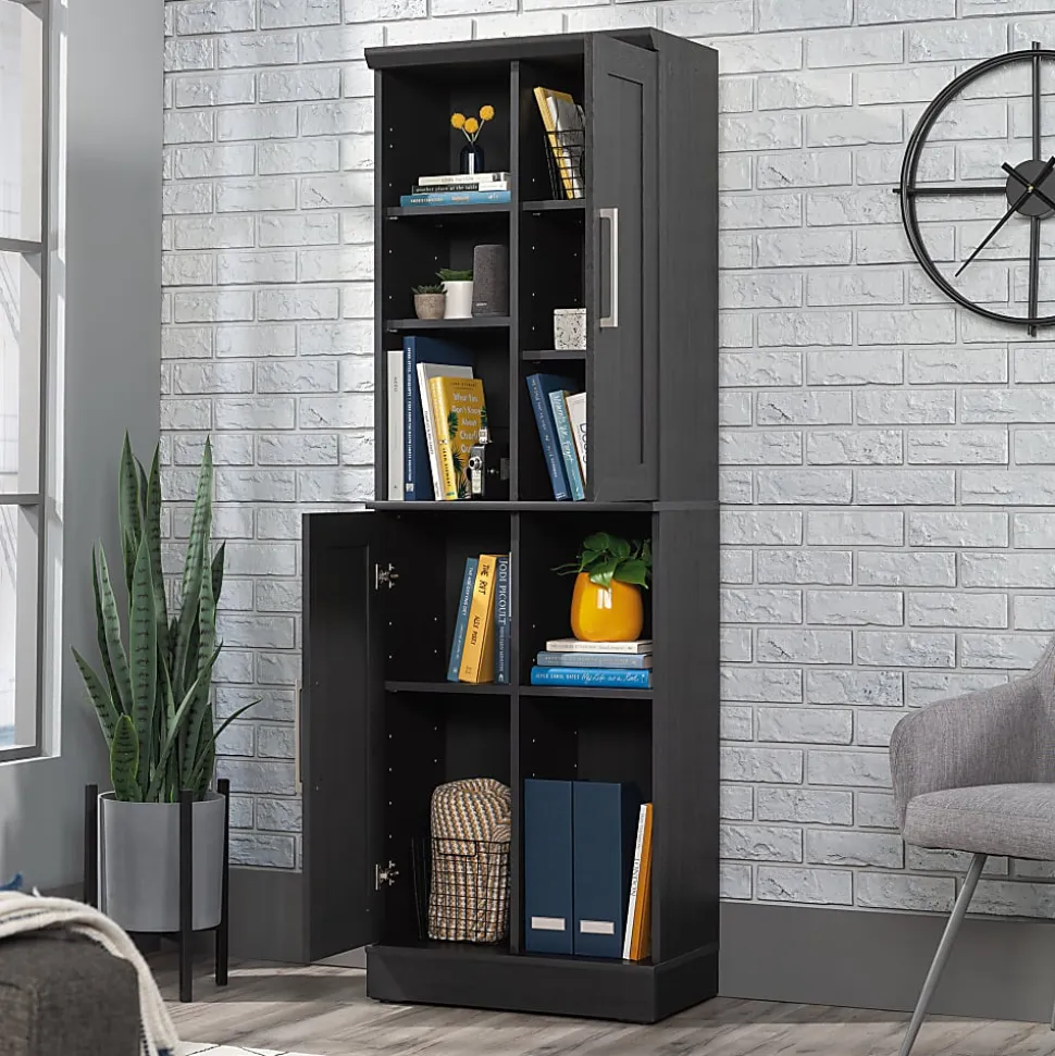 Sauder HomePlus Modern 24"W Storage Cabinet With Adjustable Doors, Raven Oak®