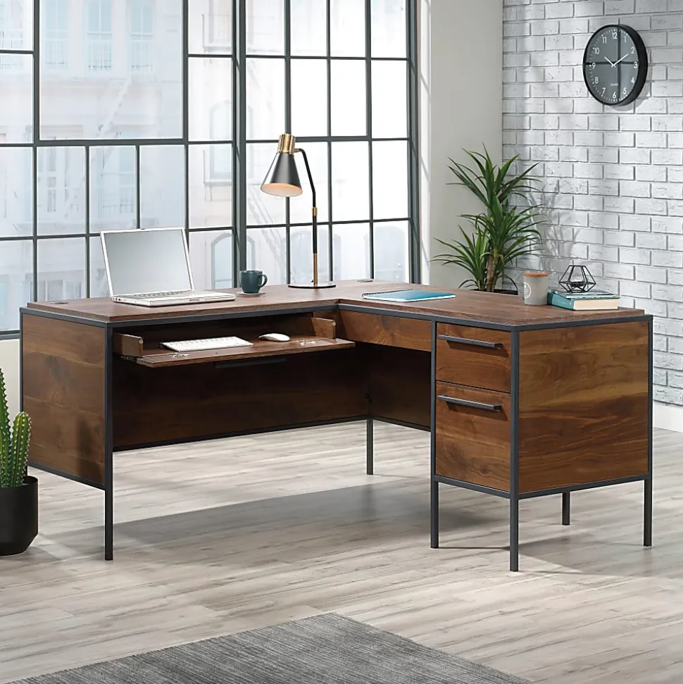 Sauder® Nova Loft 59"W L-Shape Corner Desk, Grand Walnut
