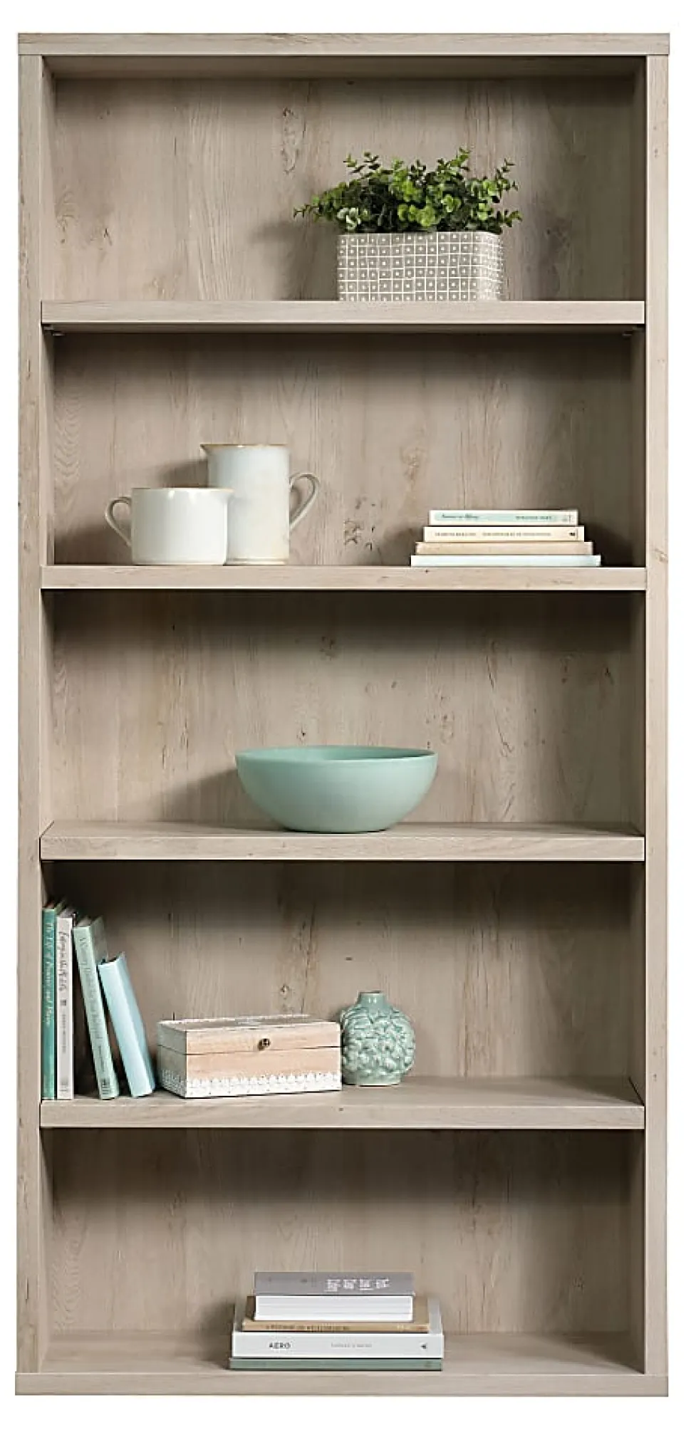 Sauder® Optimum 73-1/2"H 5-Shelf Bookcase, Chalked Chestnut