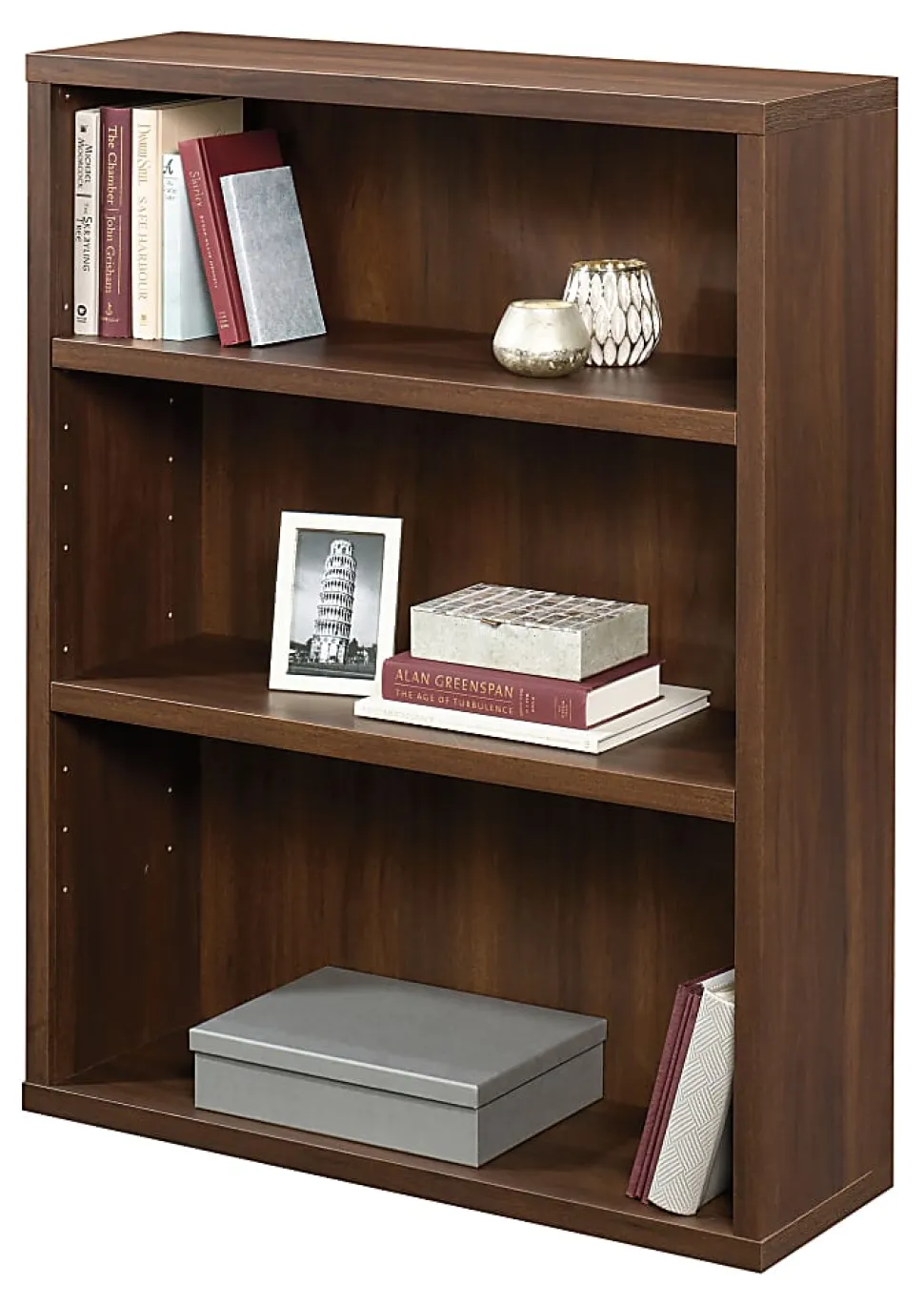 Sauder® Optimum 45"H 3-Shelf Bookcase Spiced Mahogany