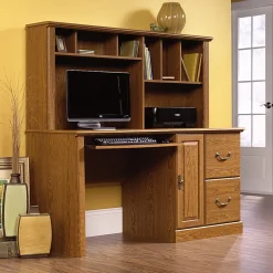 Sauder® Orchard Hills 59"W Computer Desk With Hutch, Carolina Oak