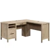 Sauder® Pacific View 58"W L-Shaped Corner Desk, Prime Oak