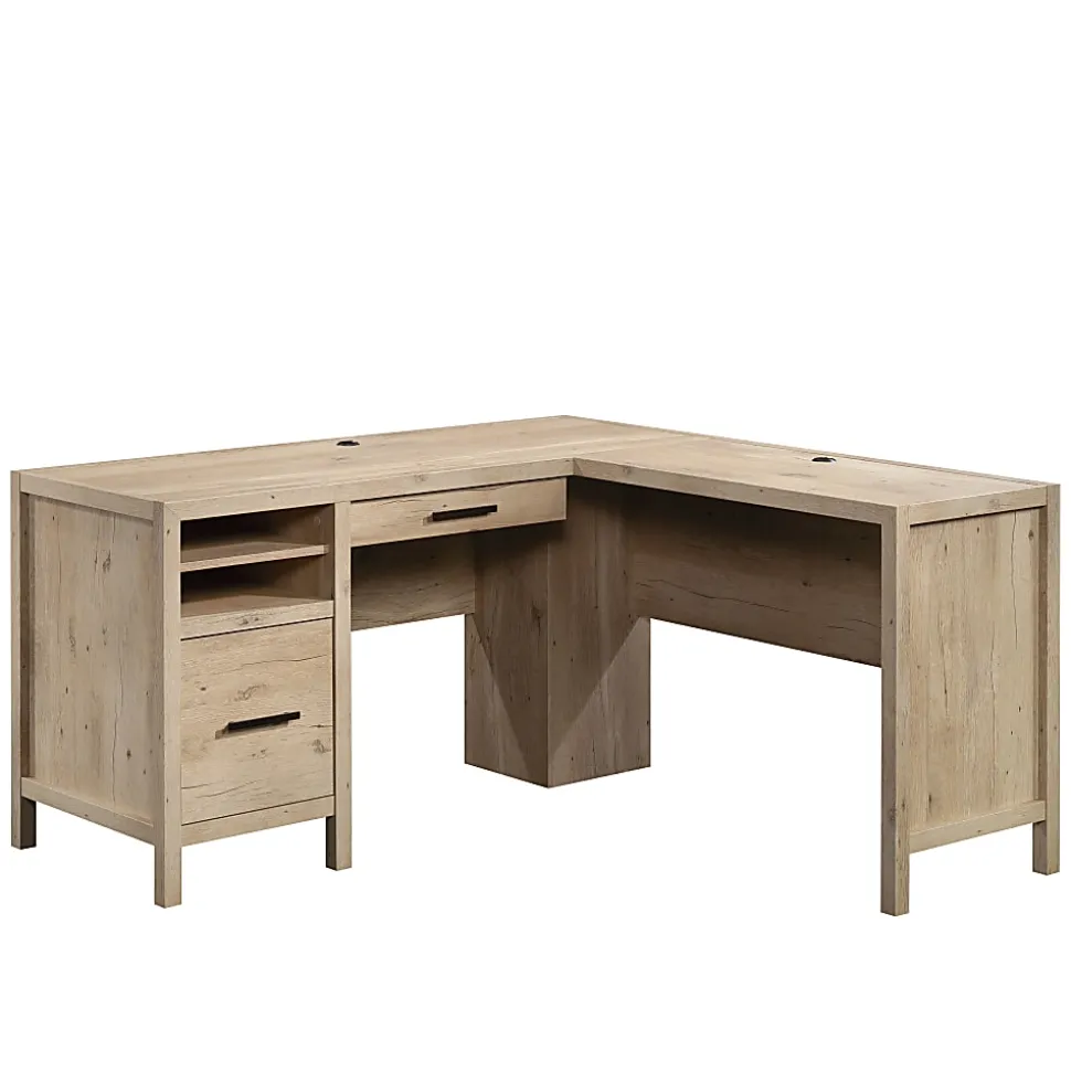 Sauder® Pacific View 58"W L-Shaped Corner Desk, Prime Oak