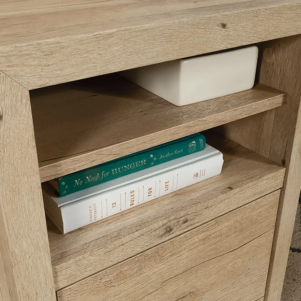 Sauder® Pacific View 58"W L-Shaped Corner Desk, Prime Oak