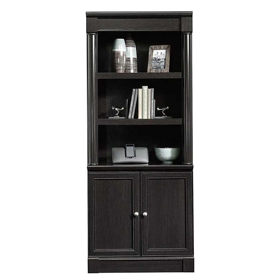 Sauder® Palladia 72"H 5-Shelf Traditional Library With Doors, Wind Oak