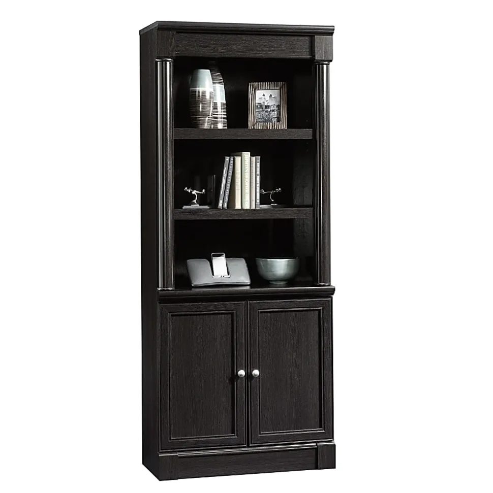 Sauder® Palladia 72"H 5-Shelf Traditional Library With Doors, Wind Oak