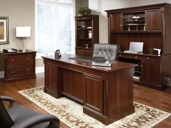 SauderĀ® Palladia 62"W Computer Credenza With Slide-Out Computer Desktop, Select Cherry
