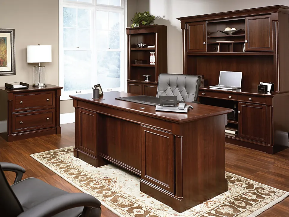 Sauder® Palladia 62"W Computer Credenza With Slide-Out Computer Desktop, Select Cherry