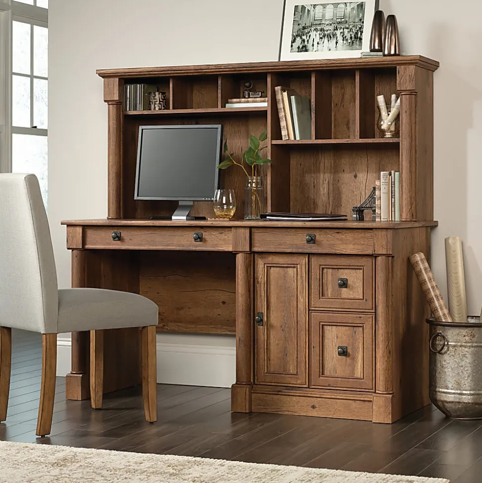 Sauder® Palladia 60"W Computer Desk With Hutch, Vintage Oak
