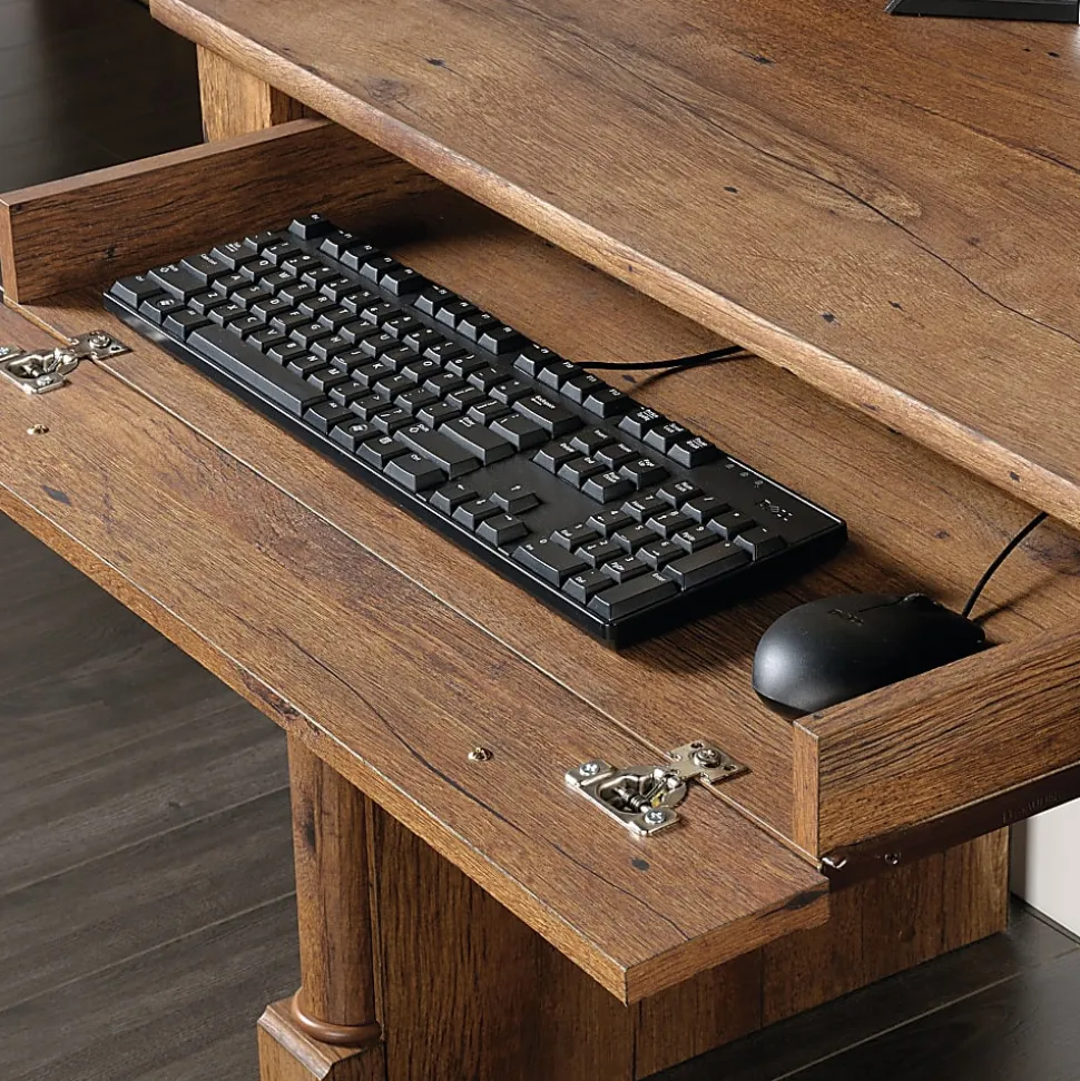 Sauder® Palladia 60"W Computer Desk With Hutch, Vintage Oak