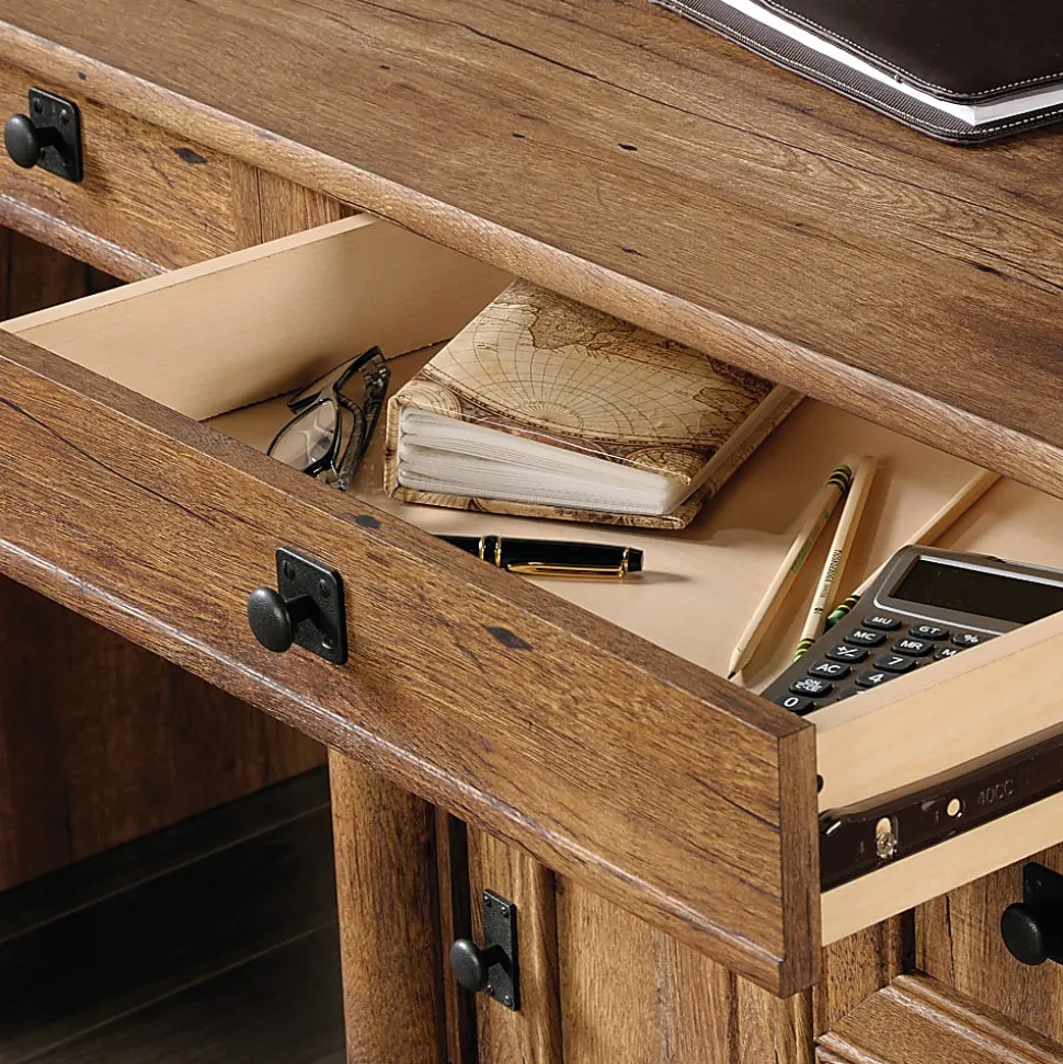 Sauder® Palladia 60"W Computer Desk With Hutch, Vintage Oak
