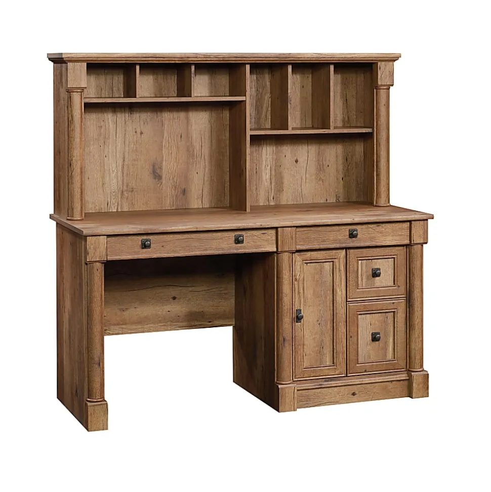Sauder® Palladia 60"W Computer Desk With Hutch, Vintage Oak