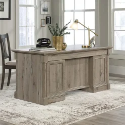 Sauder® Palladia 66"W Double-Pedestal Executive Computer Desk, Split Oak